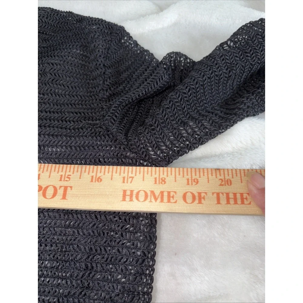 Jordan Taylor Black Mesh Swimsuit Cover Up Vintage Made In USA Sheer Chevron EUC